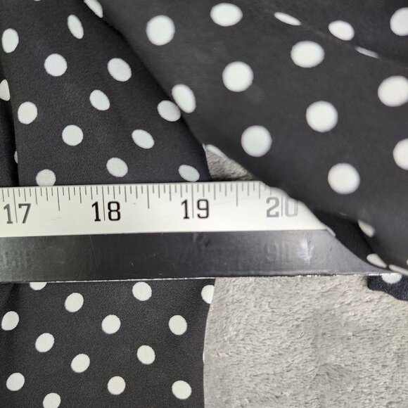 Womens Fortune + Ivy Polka Dot Button-Up Blouse Black & White Roll Tab Sleeves S - Picture 9 of 11